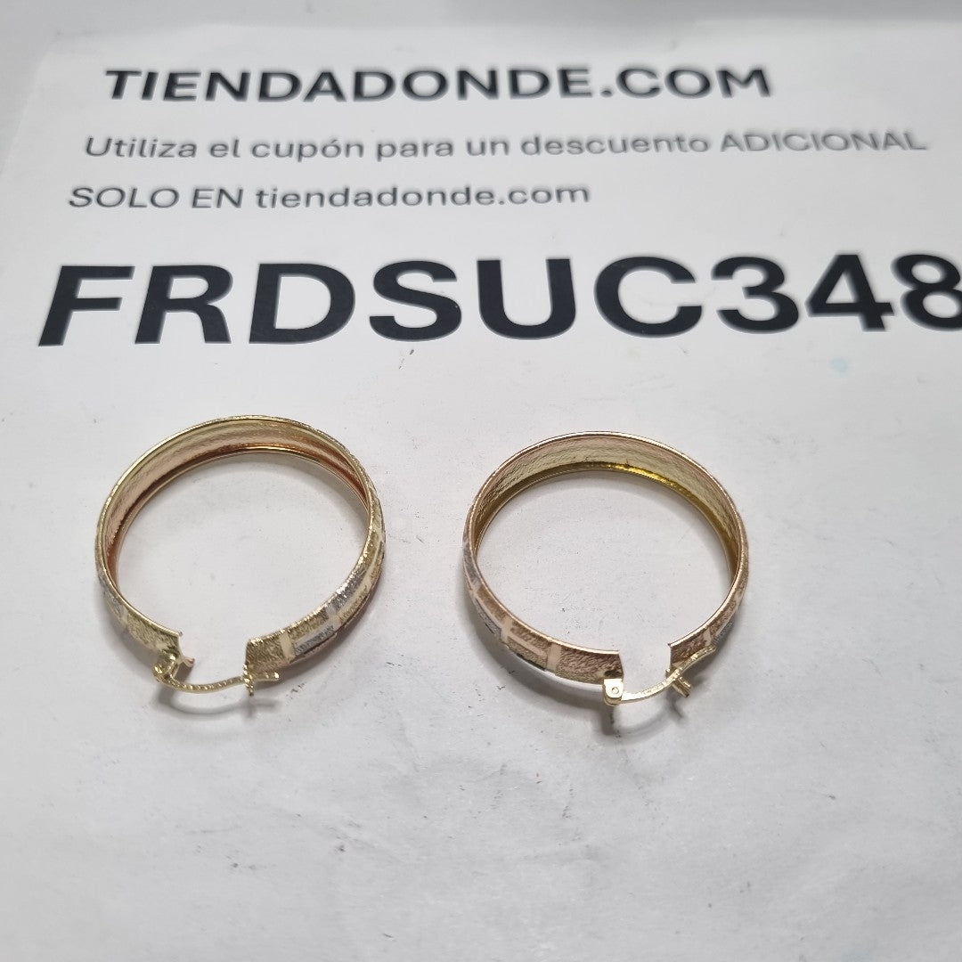 ARRACADAS PAR ORO, ORO COMBINADO 14 K 5.6 GRMS (SEMINUEVO)