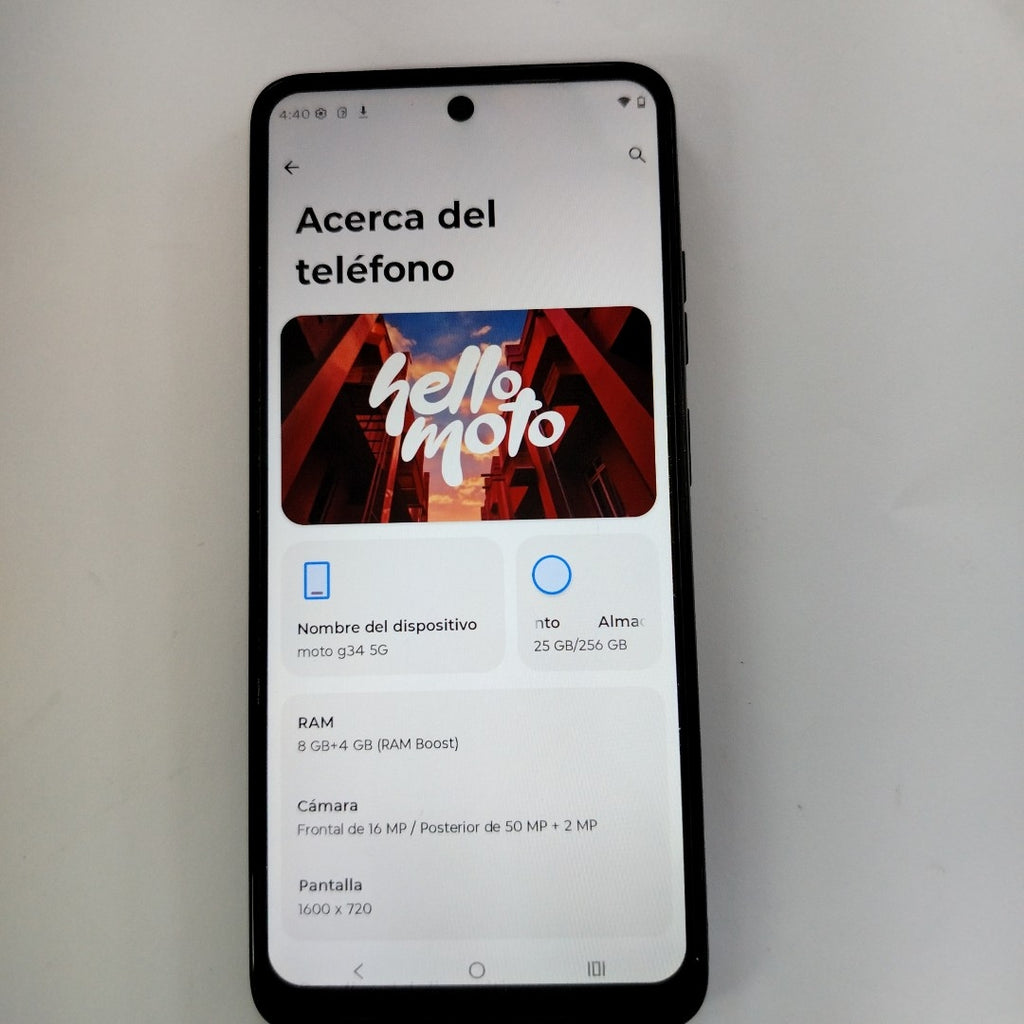 CELULAR MOTOROLA MOTO G34 5G XT2363-2 (2023) 256 GB 8 GB RAM (SEMINUEVO)