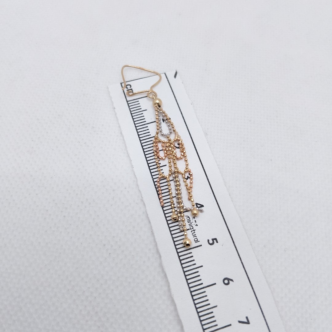 ARETES PAR ORO COMBINADO 14 K 2.3 GRMS (SEMINUEVO)