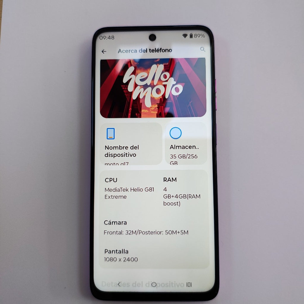 CELULAR MOTOROLA MOTO G17 XT2623-1 (2026) 256 GB 4 GB RAM (SEMINUEVO)