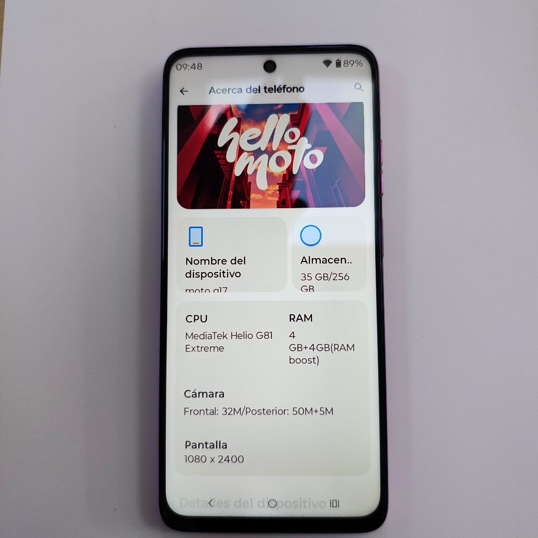 CELULAR MOTOROLA MOTO G17 XT2623-1 (2026) 256 GB 4 GB RAM (SEMINUEVO)