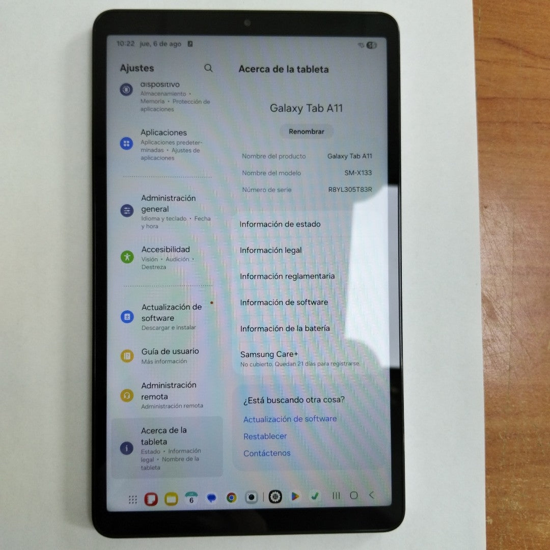 TABLETA SAMSUNG GALAXY TAB A11 SM-X133 (2025) 128 GB 8 GB RAM (SEMINUEVO)