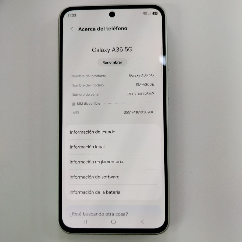 CELULAR SAMSUNG GALAXY A36 5G SM-A366E (2025) 128 GB 6 GB RAM (SEMINUEVO)