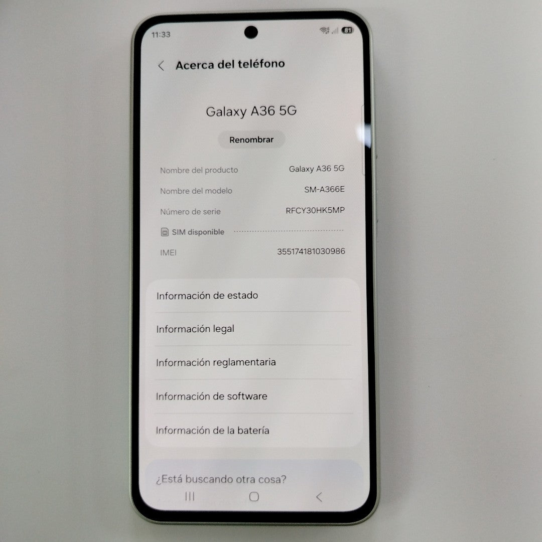 CELULAR SAMSUNG GALAXY A36 5G SM-A366E (2025) 128 GB 6 GB RAM (SEMINUEVO)