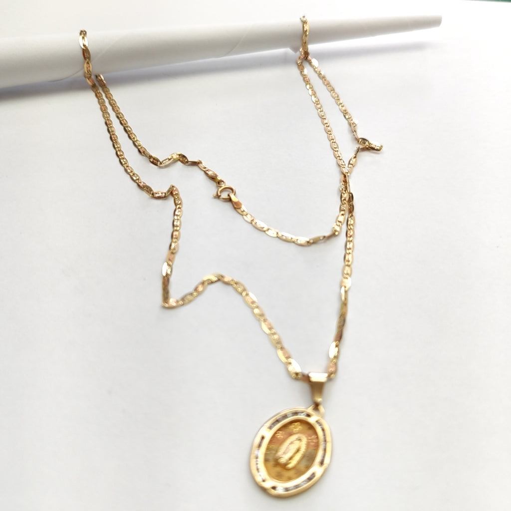 CADENA, MEDALLA RELIGIOSA ORO 10 K 4.5 GRMS (SEMINUEVO)