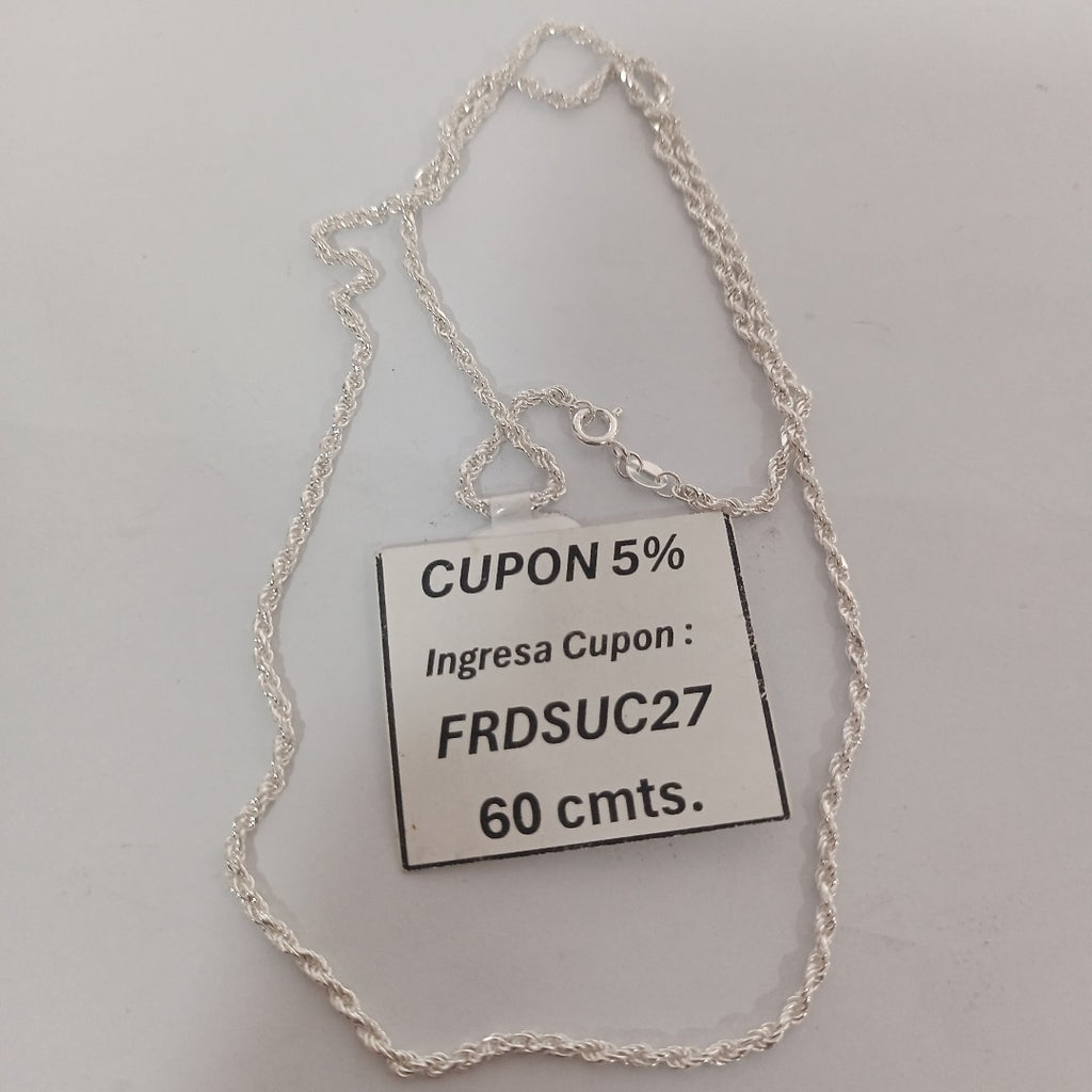 CADENA TORZAL PLATA .925 60 CM 10.52 GR (NUEVO)