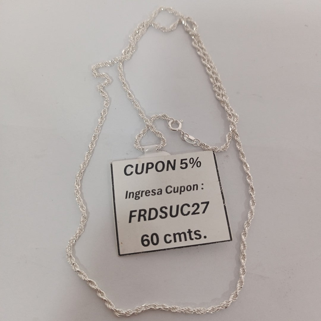 CADENA TORZAL PLATA .925 60 CM 10.52 GR (NUEVO)
