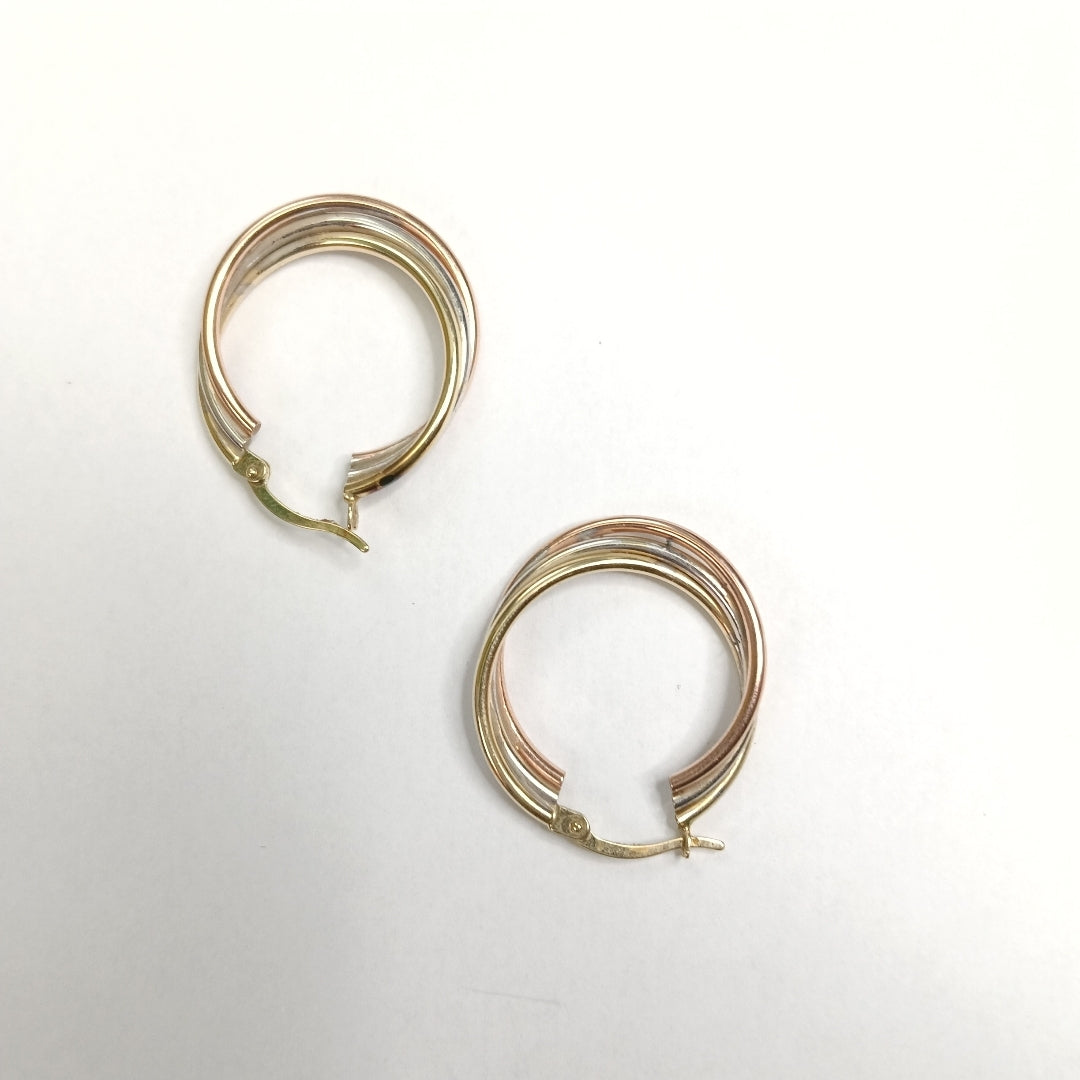 ARRACADAS PAR ORO, ORO COMBINADO 10 K 2.6 GRMS (SEMINUEVO)