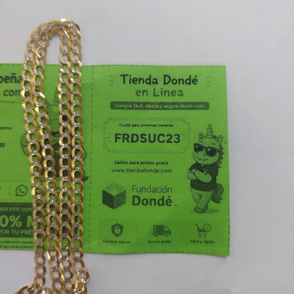CADENAS BARBADA DIAMANTADA ORO 14K 55 CM 8.9 GR (NUEVO)