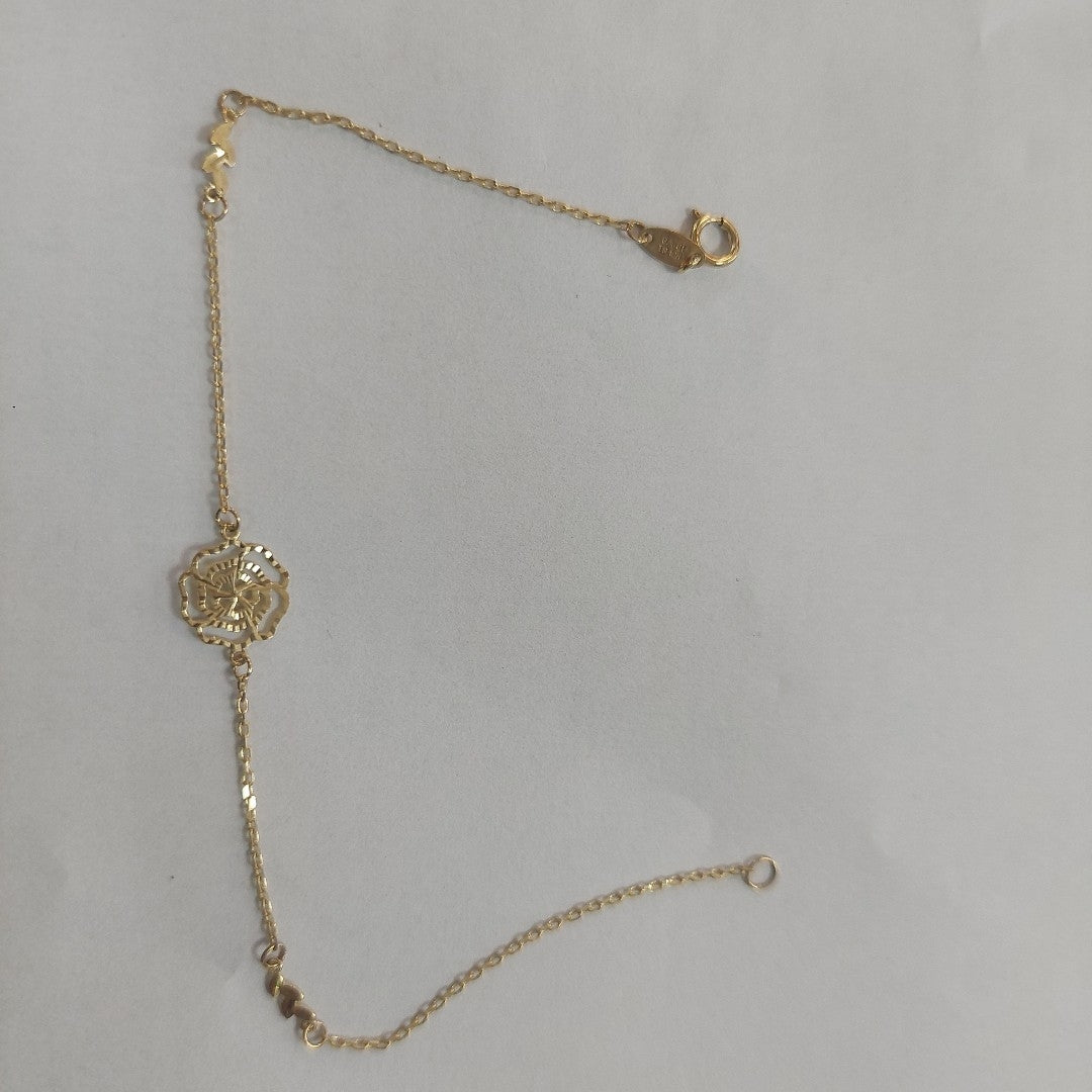 PULSERAS TEJIDO ESPECIAL C/DIJE ORO 10K 18 CM 0.8 GR (NUEVO)