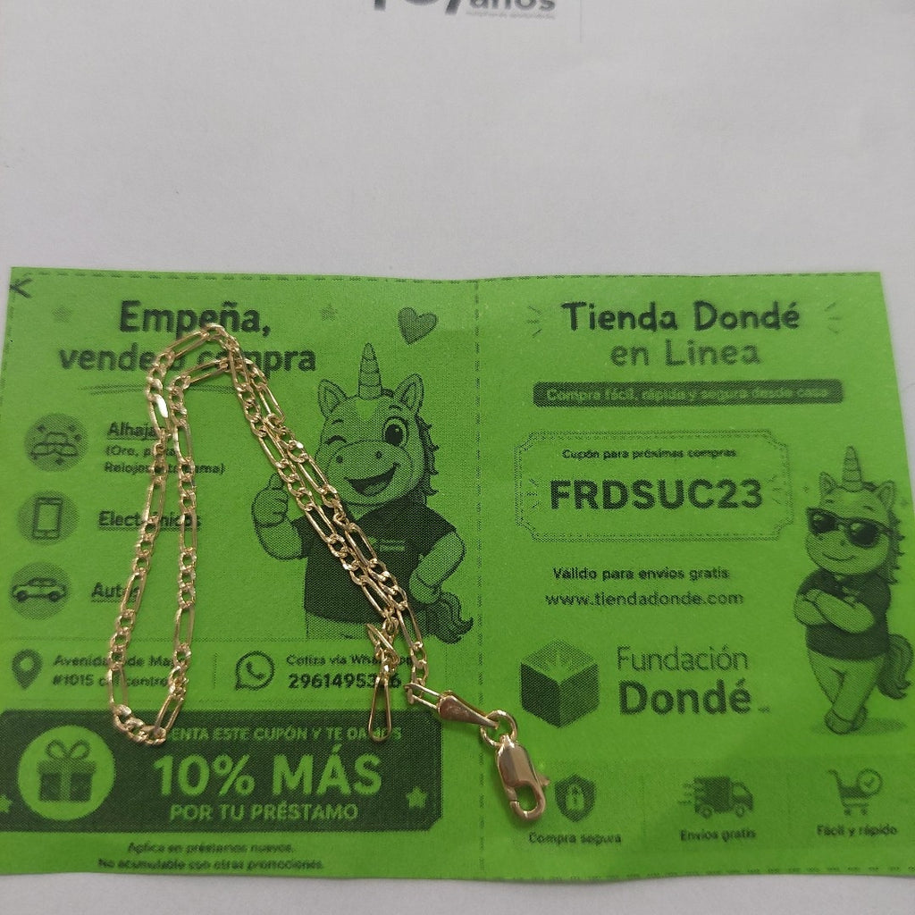 PULSERA 3X1 ORO 14K 21 CM 1.7 GR (NUEVO)