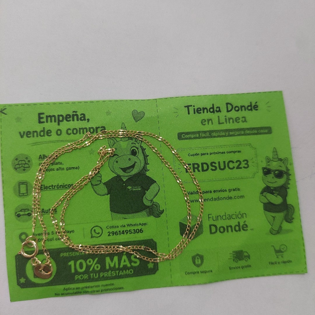 CADENAS TEJIDO FIGARO ORO 10K 40 A 45 CM 1 GR (NUEVO)