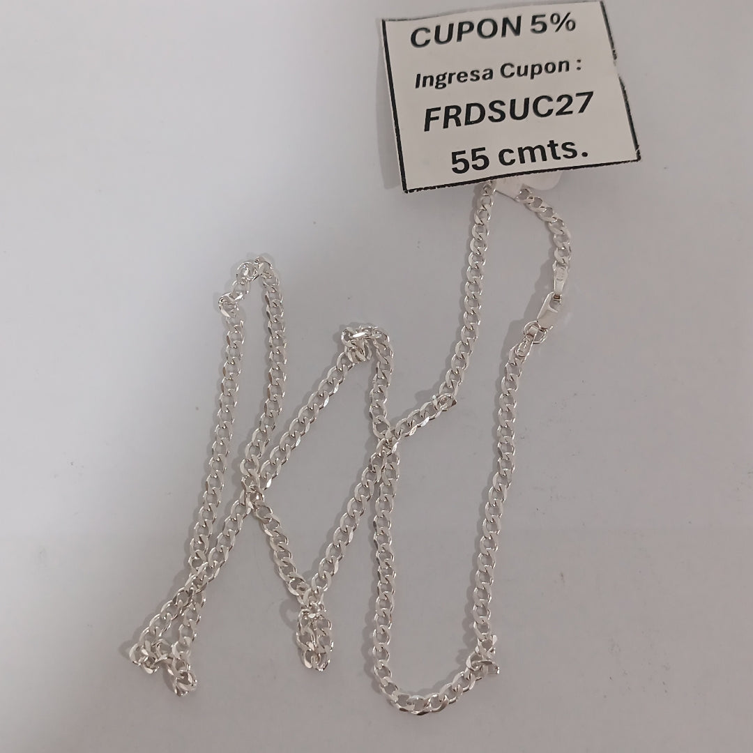 CADENA BARBADA PLATA .925 55 CM 8.42 GR (NUEVO)