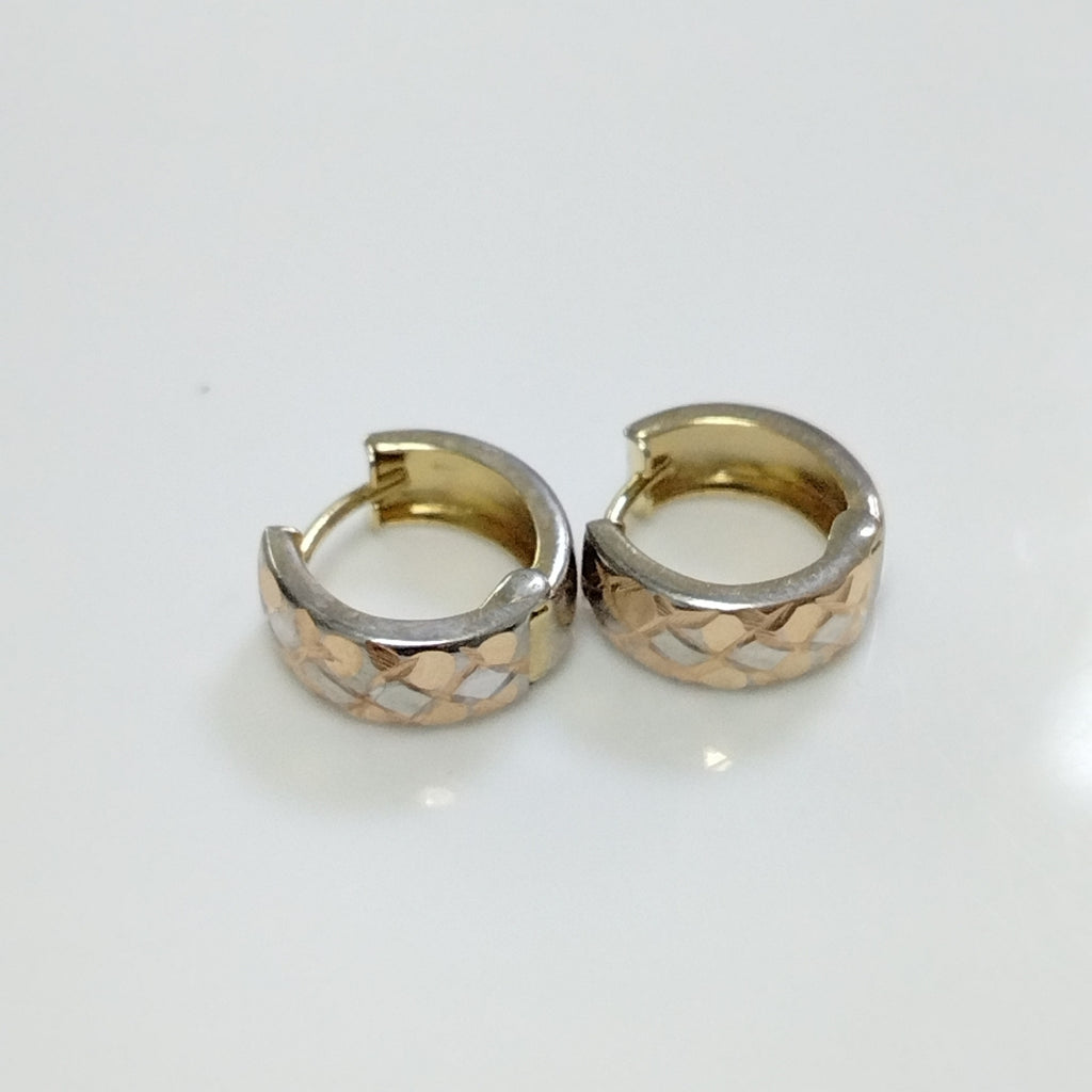 ARRACADAS PAR ORO,ORO COMBINADO,RODIADO 14 K 1,60 GRMS (SEMINUEVO)