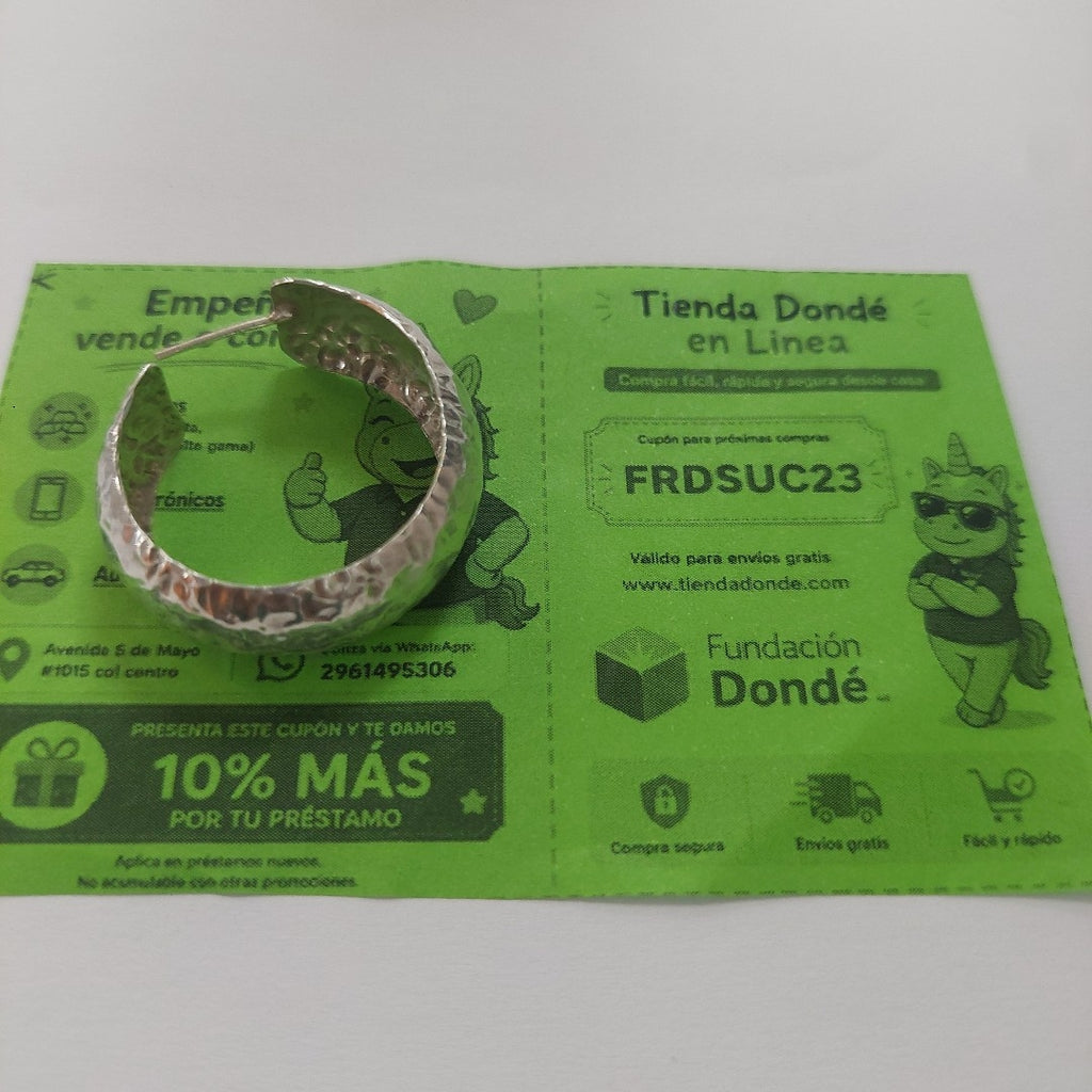 ARRACADAS PAR PLATA 8.3 GRMS (SEMINUEVO)