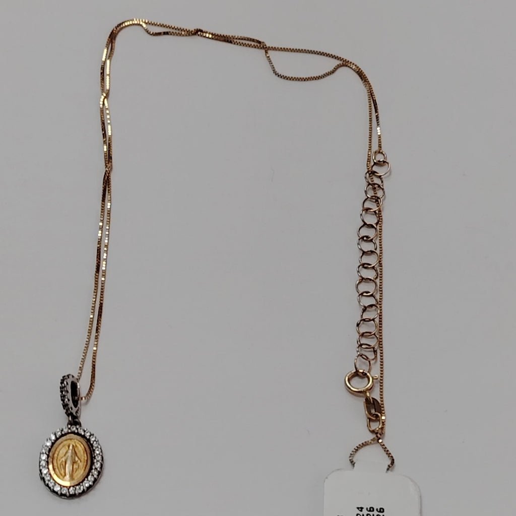 CADENA, MEDALLA RELIGIOSA ORO 14 K 2.6 GRMS (SEMINUEVO)