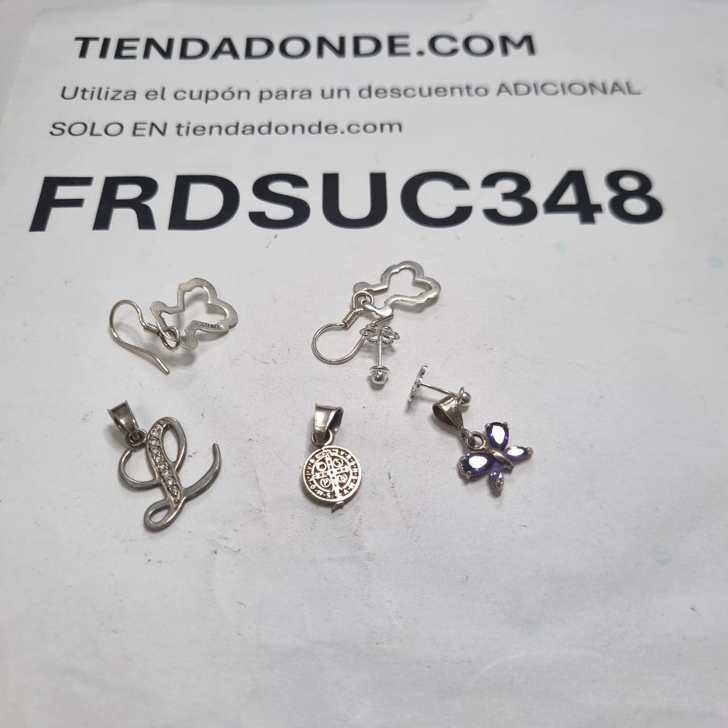 ARETES PAR, DIJE PLATA 6 GRMS (SEMINUEVO)
