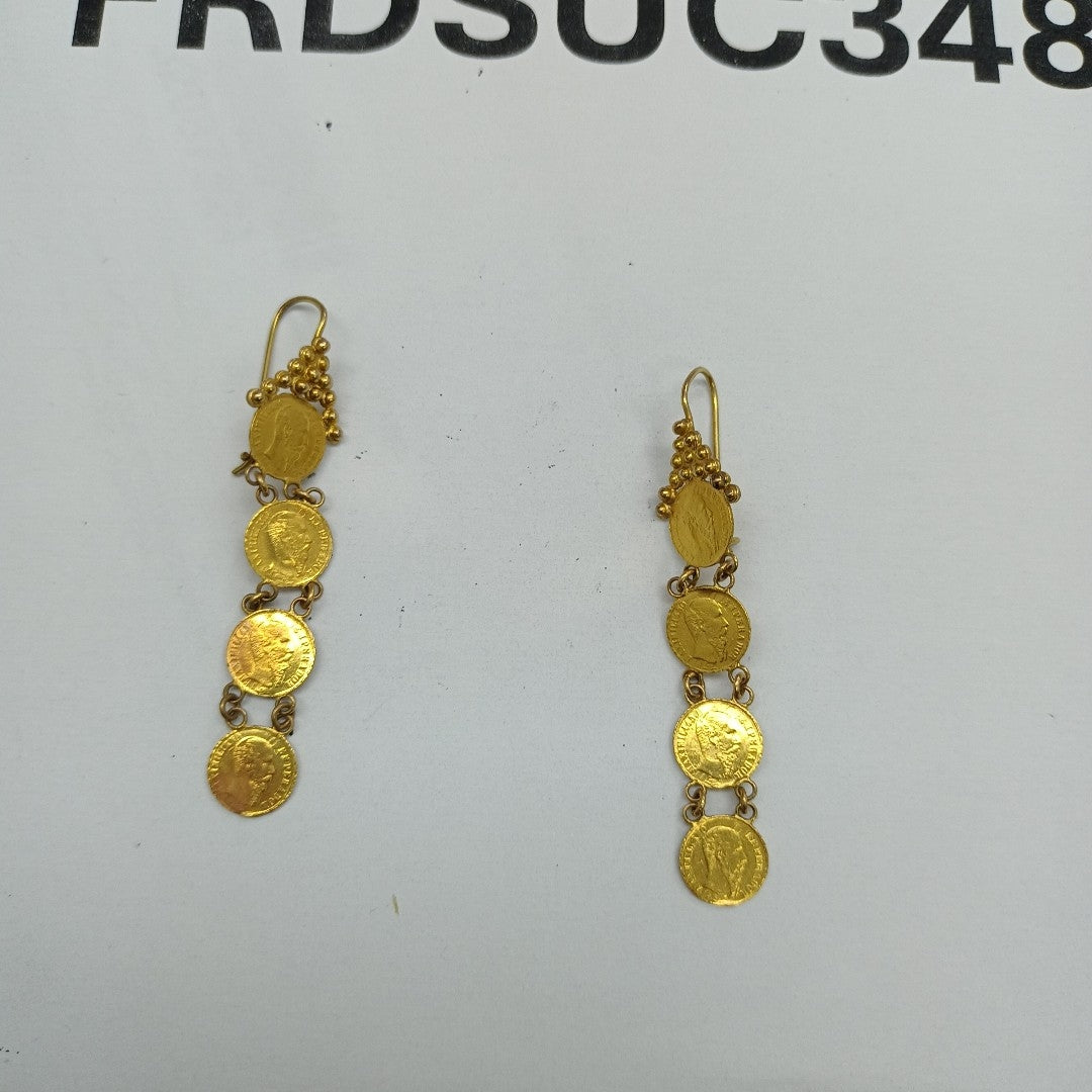 ARETES PAR ORO 14 K 6,10 GRMS (SEMINUEVO)