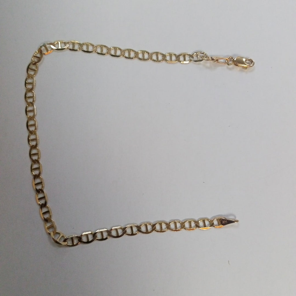 PULSERAS TEJIDO MARINERA ORO 14K 21 CM 3.4 GR (NUEVO)
