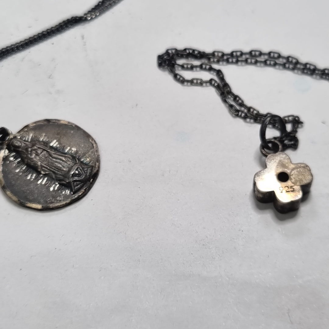 CADENA, DIJE, MEDALLA RELIGIOSA PLATA 7.2 GRMS (SEMINUEVO)