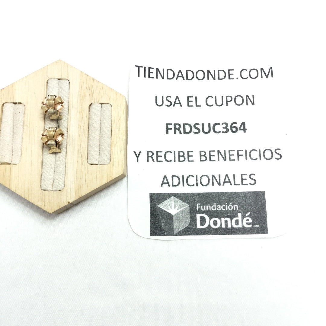 ARETES PAR ORO COMBINADO 14 K 3,40 GRMS (SEMINUEVO)