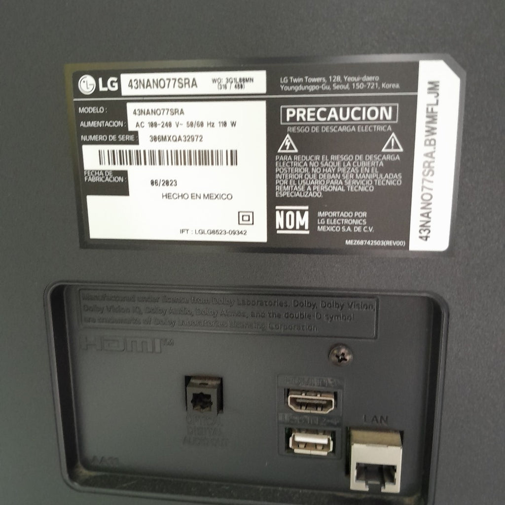 PANTALLA LG 43NANO77SRA (2023) 43" NANOCELL  4K (SEMINUEVO)