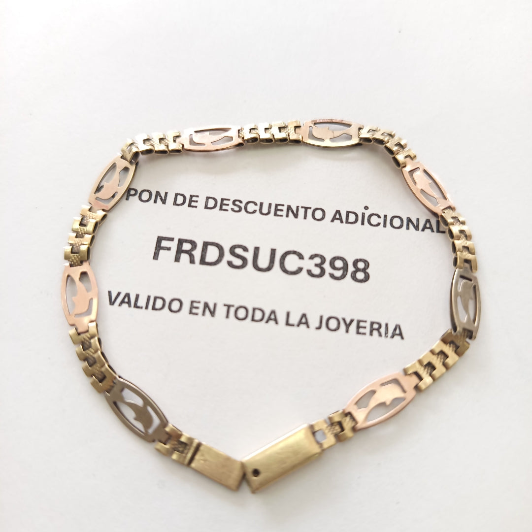 PULSERA ORO, ORO COMBINADO 10 K 4.6 GRMS (SEMINUEVO)