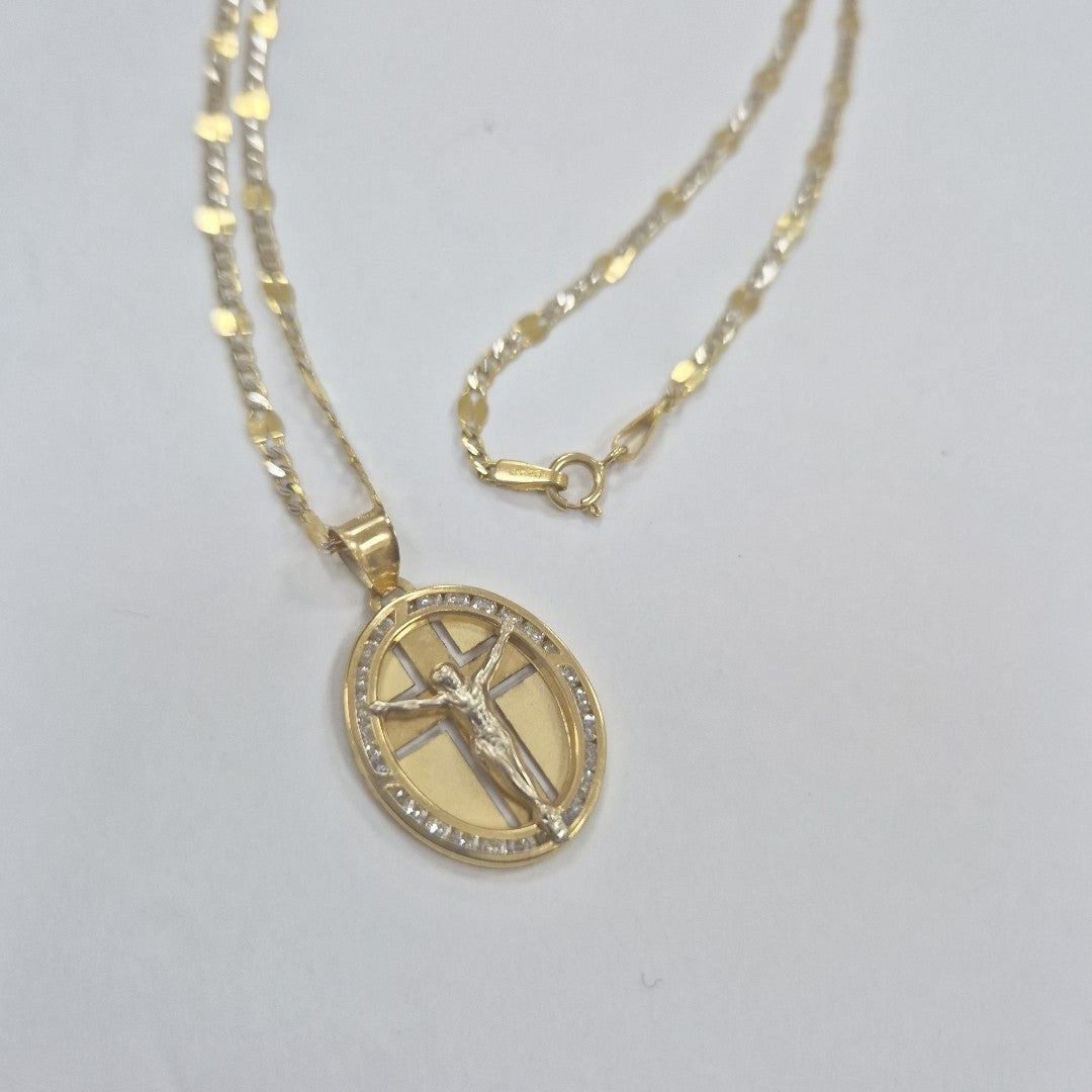 CADENA,MEDALLA RELIGIOSA ORO 14 K 4,00 GRMS (SEMINUEVO)