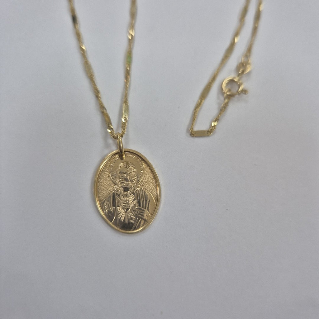 CADENA,MEDALLA RELIGIOSA ORO 10 K 3,50 GRMS (SEMINUEVO)