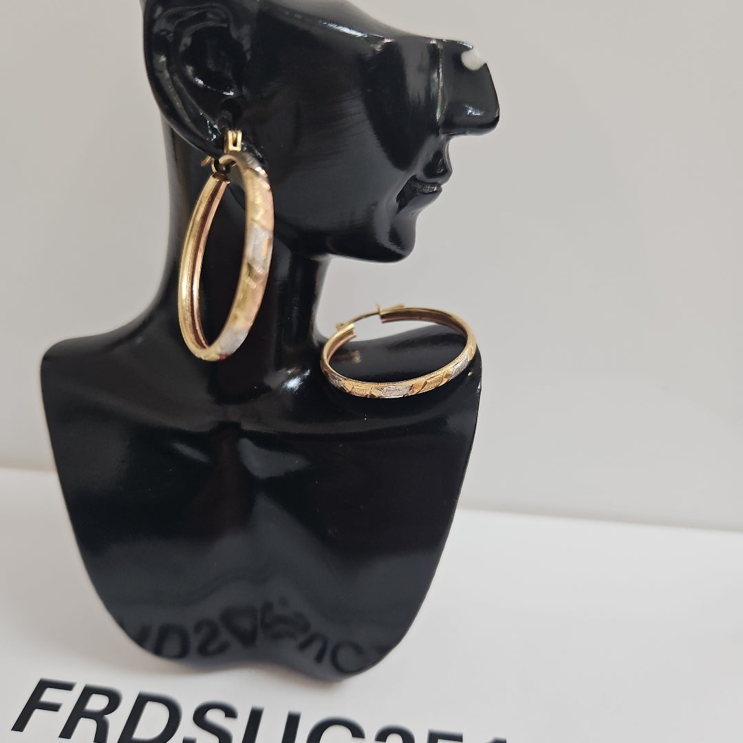 ARRACADAS PAR ORO COMBINADO 14 K 2,50 GRMS (SEMINUEVO)