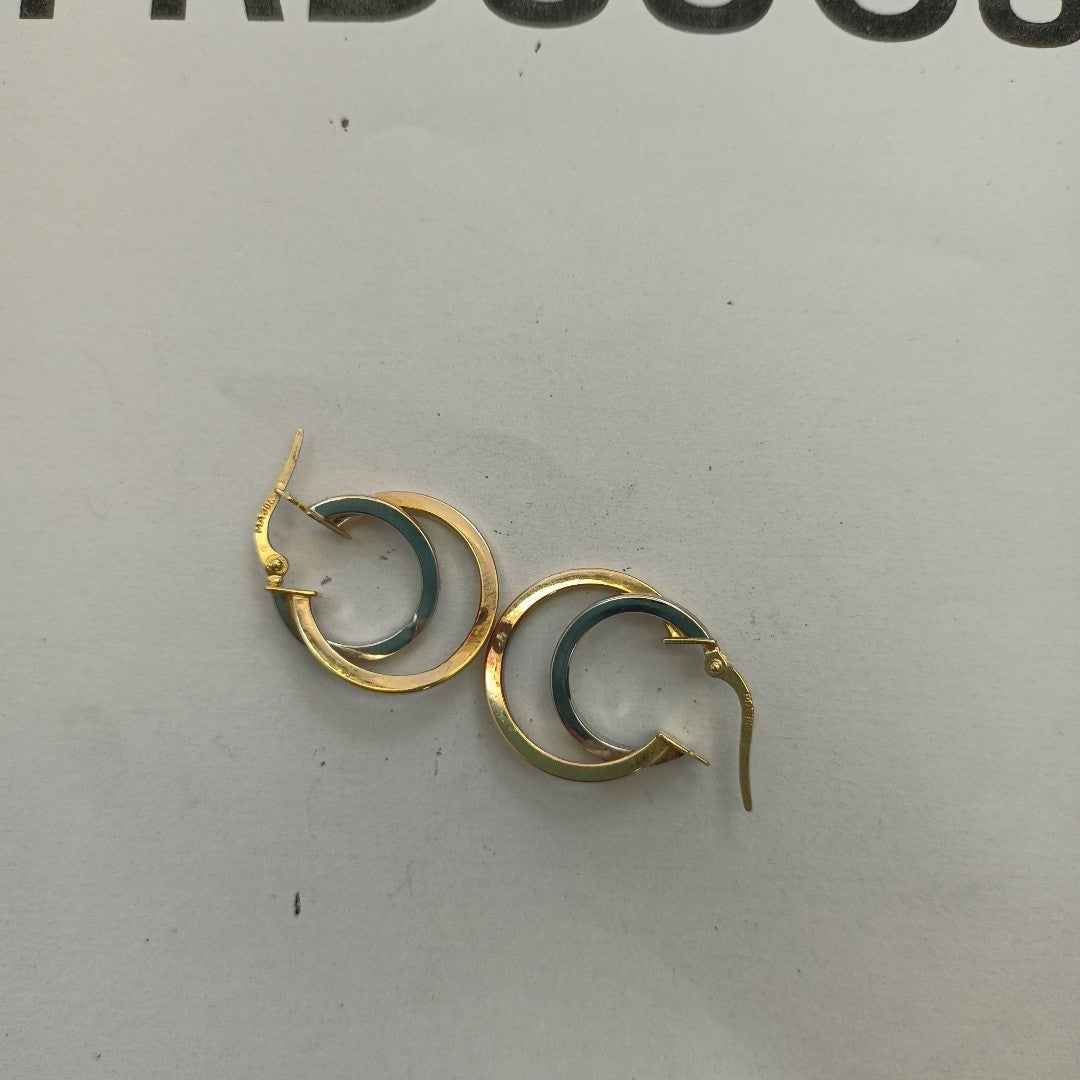 ARRACADAS PAR ORO COMBINADO 14 K 1,90 GRMS (SEMINUEVO)