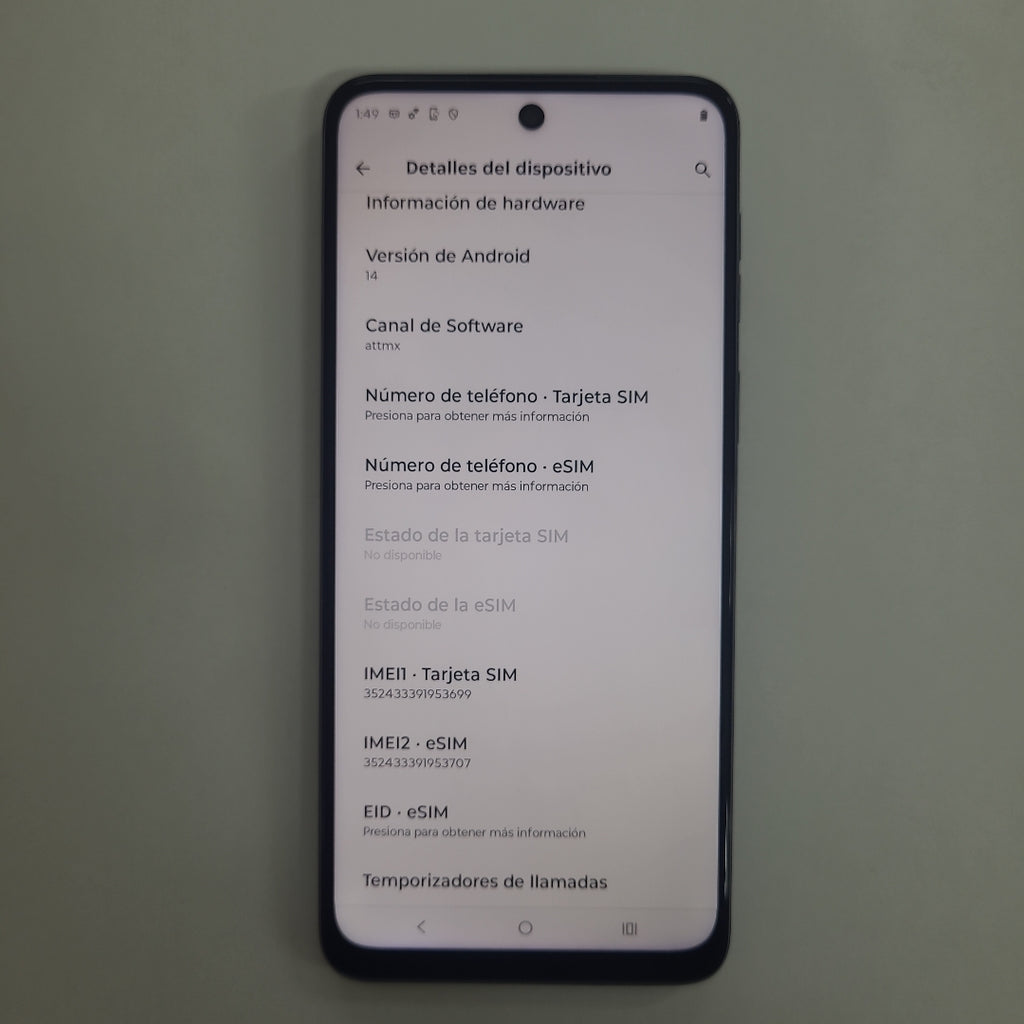 CELULAR MOTOROLA MOTO G55 5G XT2435-1(2024) 256 GB 8 GB RAM (SEMINUEVO)