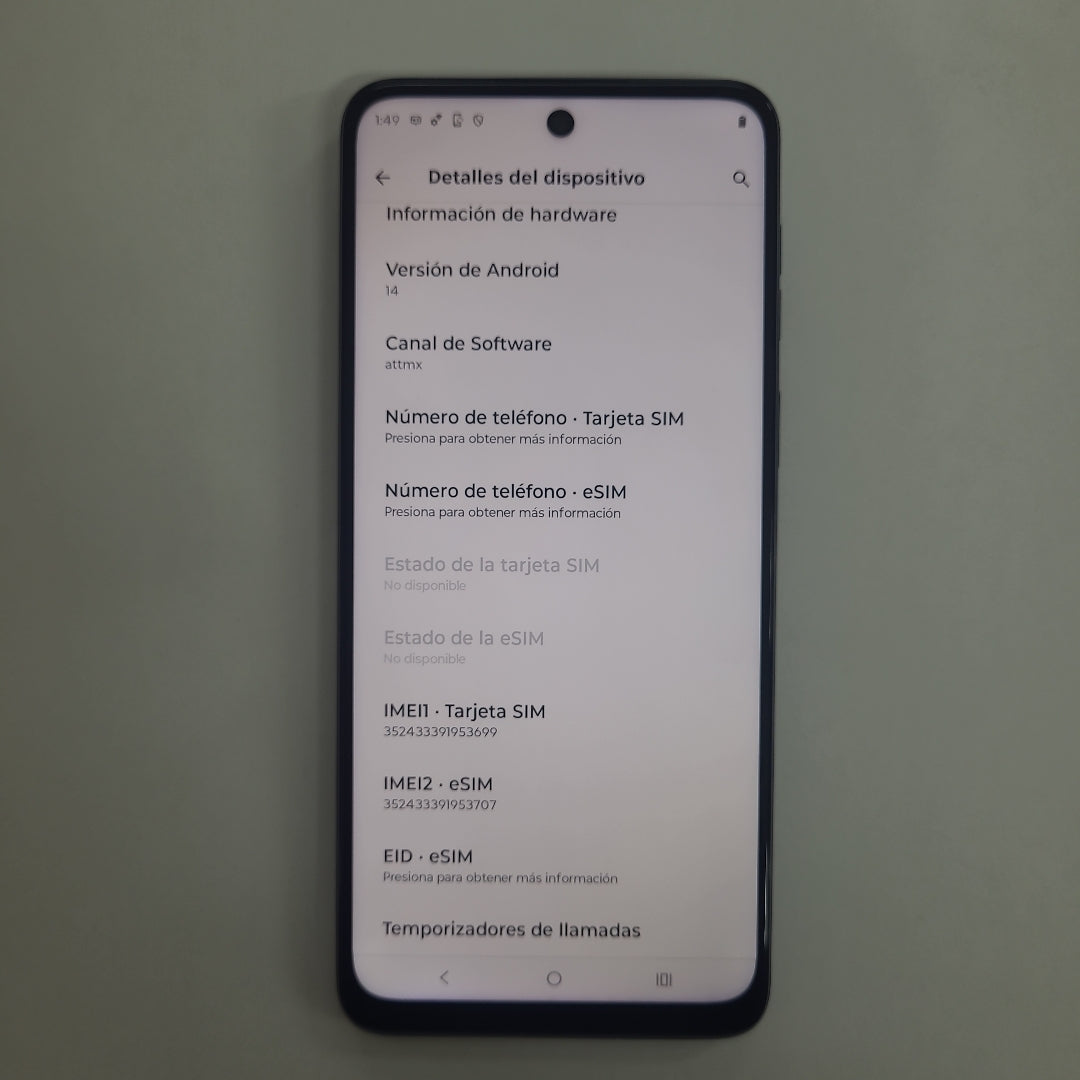 CELULAR MOTOROLA MOTO G55 5G XT2435-1(2024) 256 GB 8 GB RAM (SEMINUEVO)