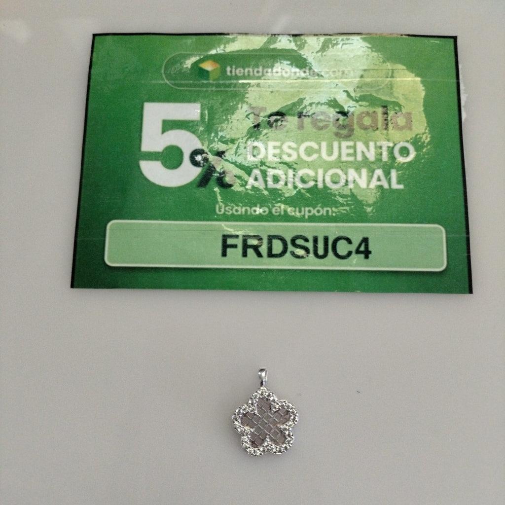 DIJE FLOR CON CIRCONIAS PLATA .925 1.8 GR (NUEVO)