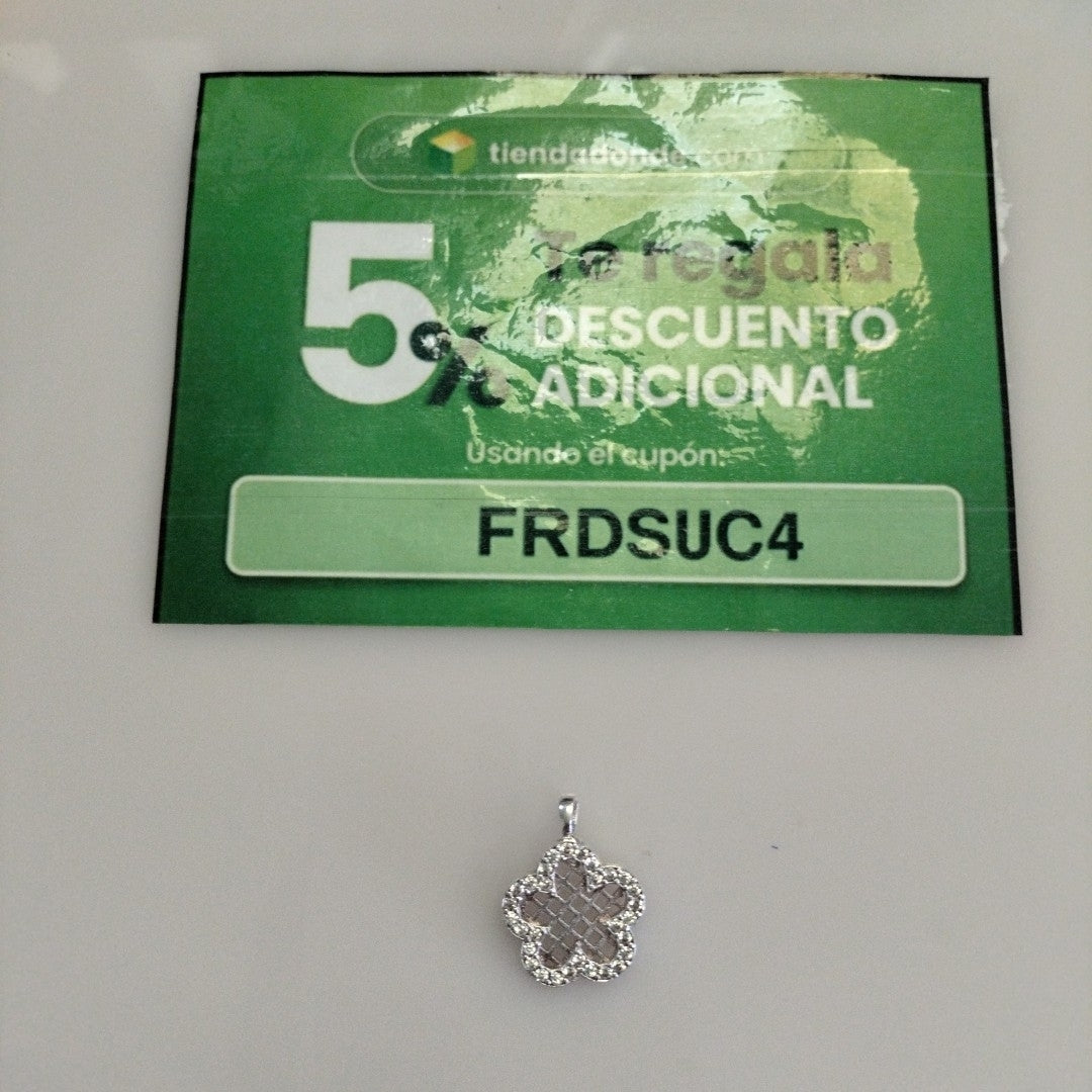 DIJE FLOR CON CIRCONIAS PLATA .925 1.8 GR (NUEVO)