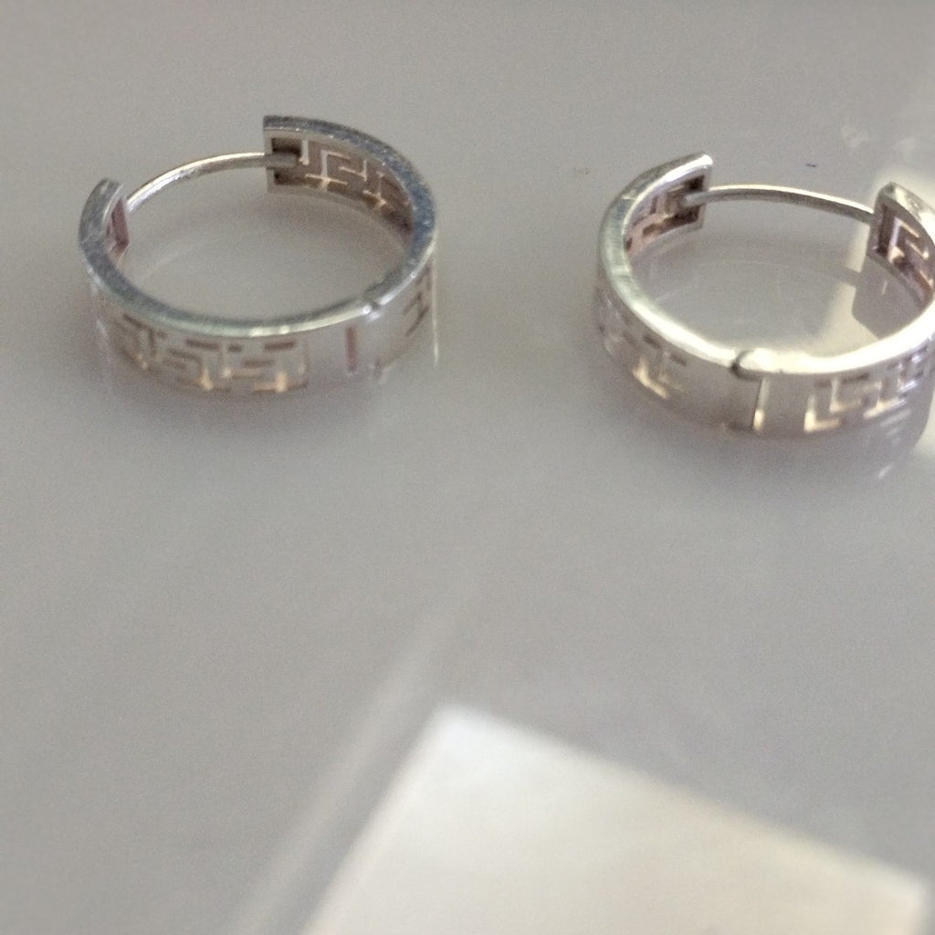 ARETES ARRACADAS GRECAS PLATA .925 4.13 GR (NUEVO)