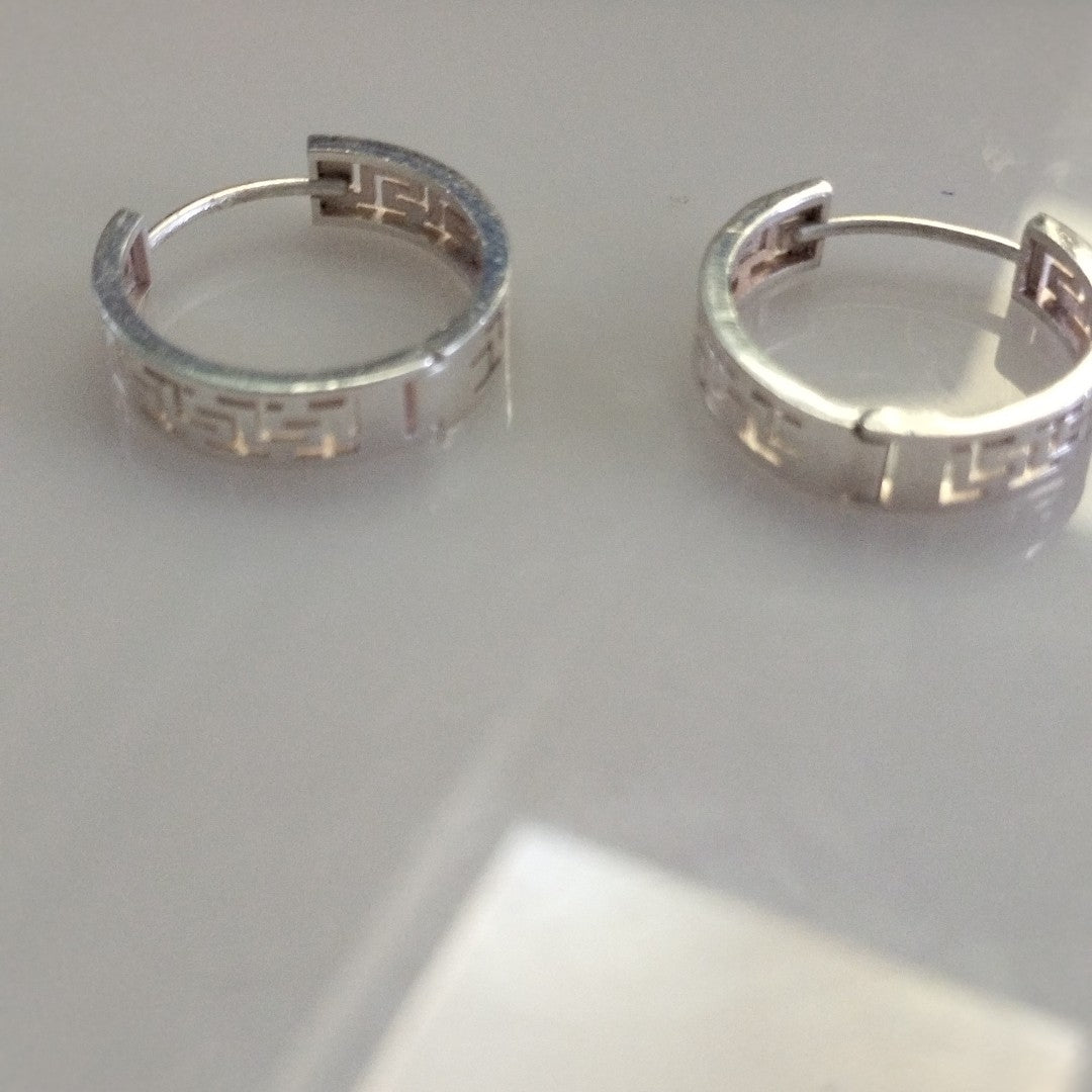 ARETES ARRACADAS GRECAS PLATA .925 4.13 GR (NUEVO)