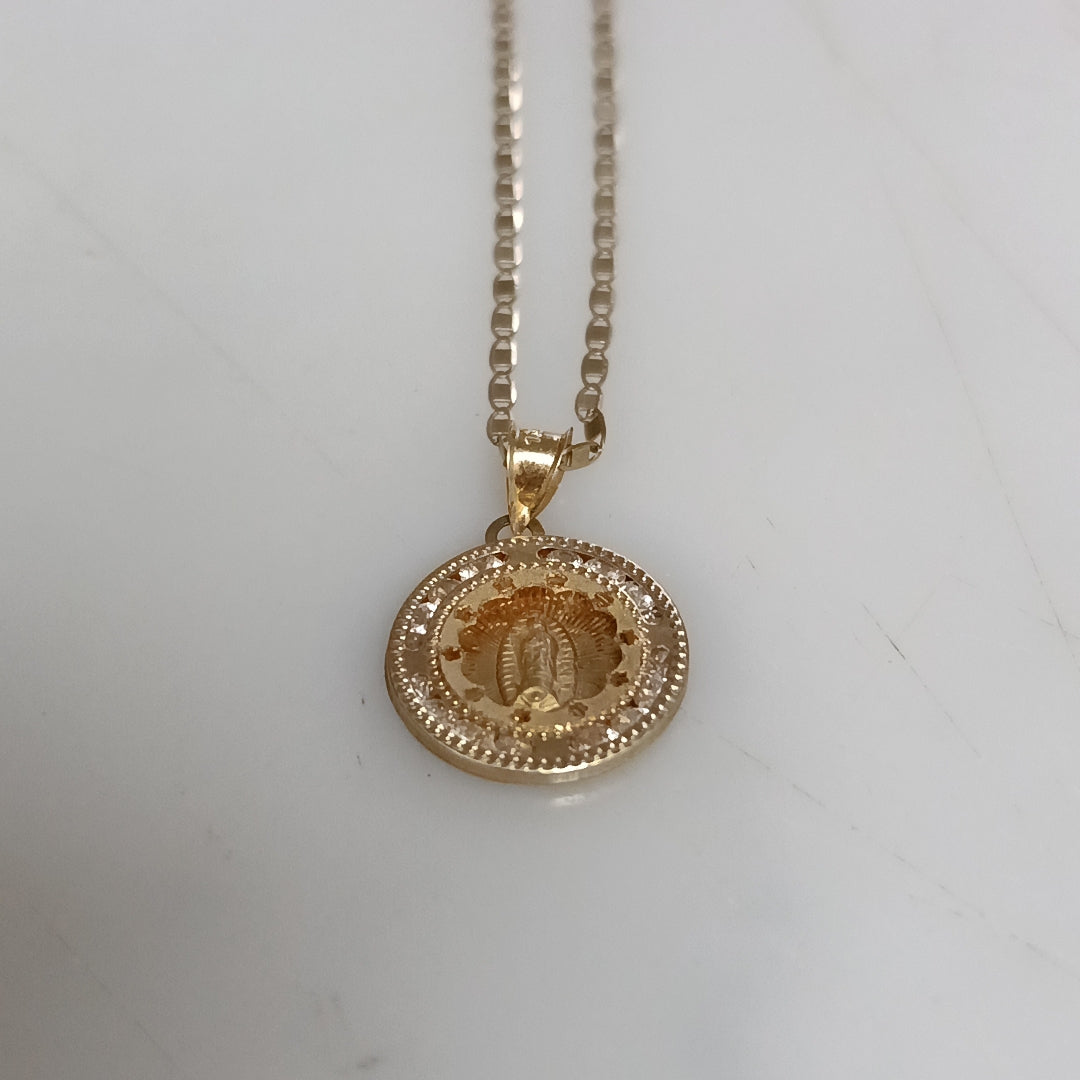 CADENA, MEDALLA RELIGIOSA ORO 10 K 2.5 GRMS (SEMINUEVO)