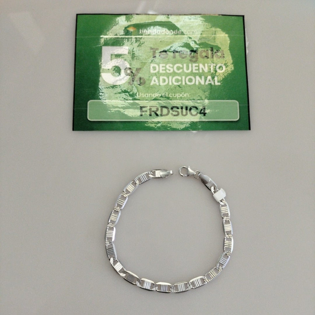 PULSERA TEJIDO ESPEJO PLATA .925 21 CM 8.1 GR (NUEVO)