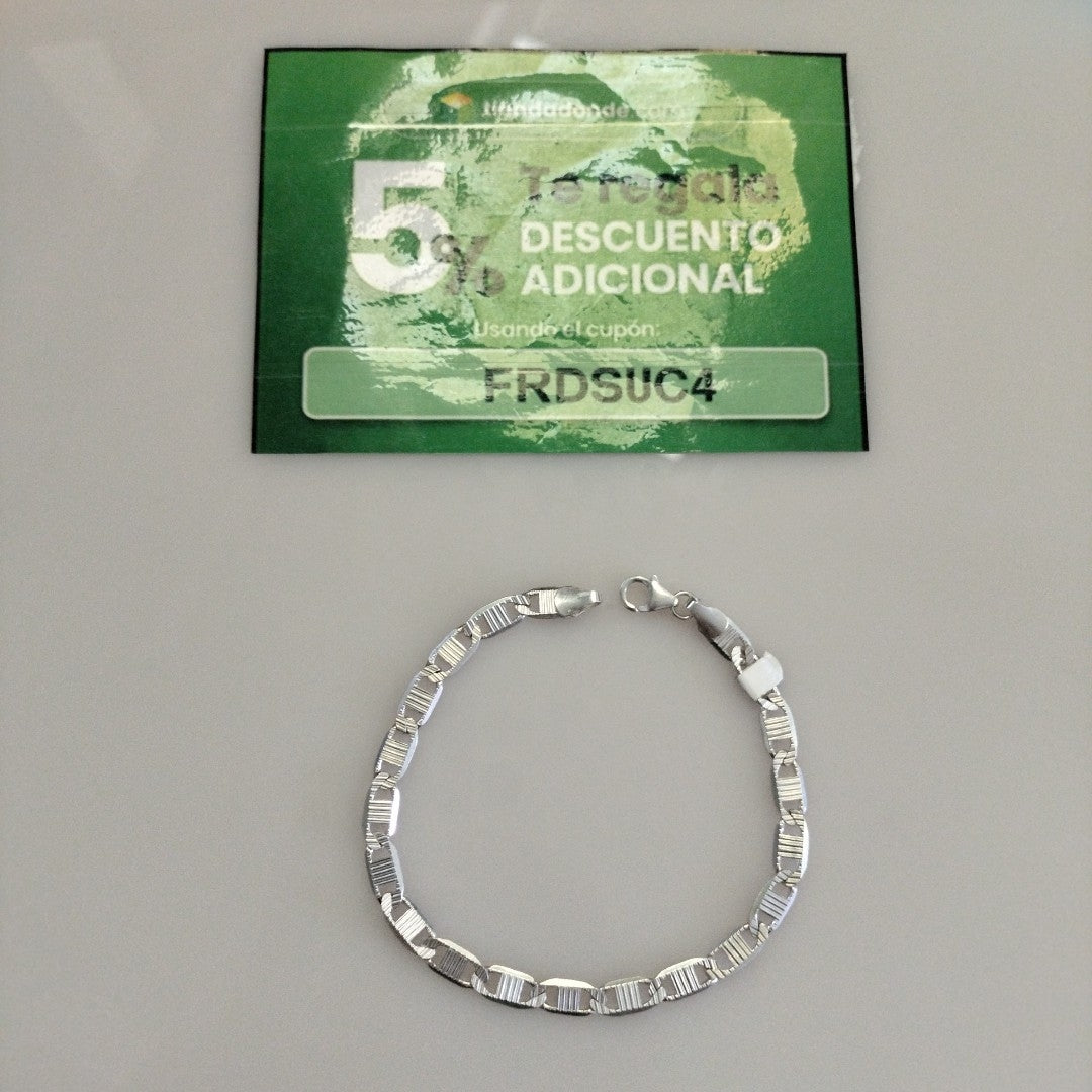 PULSERA TEJIDO ESPEJO PLATA .925 21 CM 8.1 GR (NUEVO)
