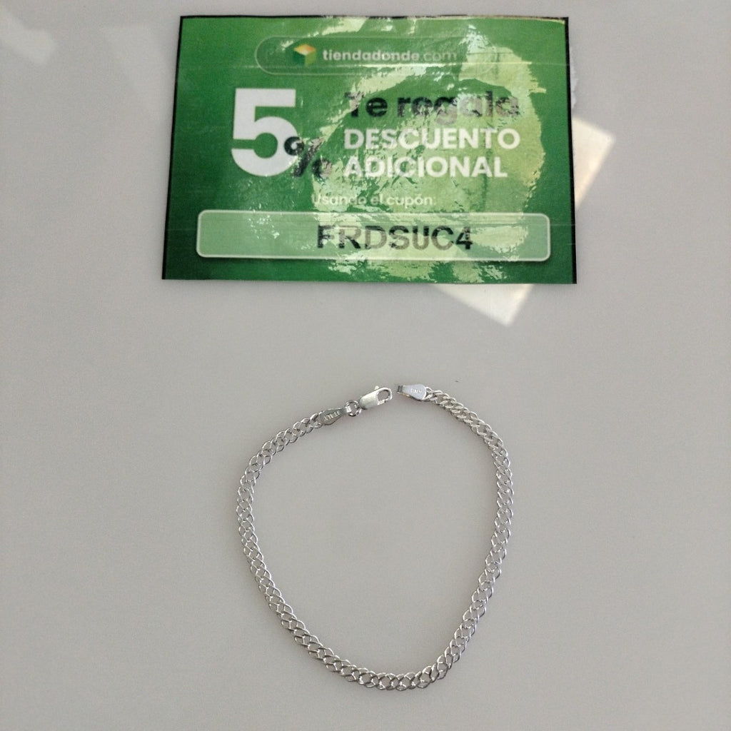 PULSERA DOBLE ESLABON PLATA .925 18 CM 3.63 GR (NUEVO)