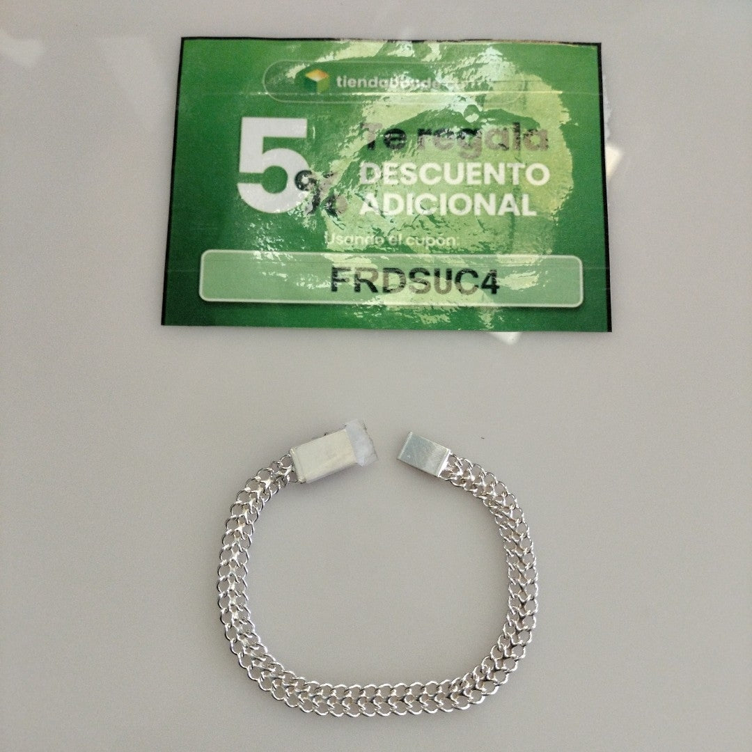 PULSERA TEJIDO CHINO PLATA .925 18 CM 7.9 GR (NUEVO)