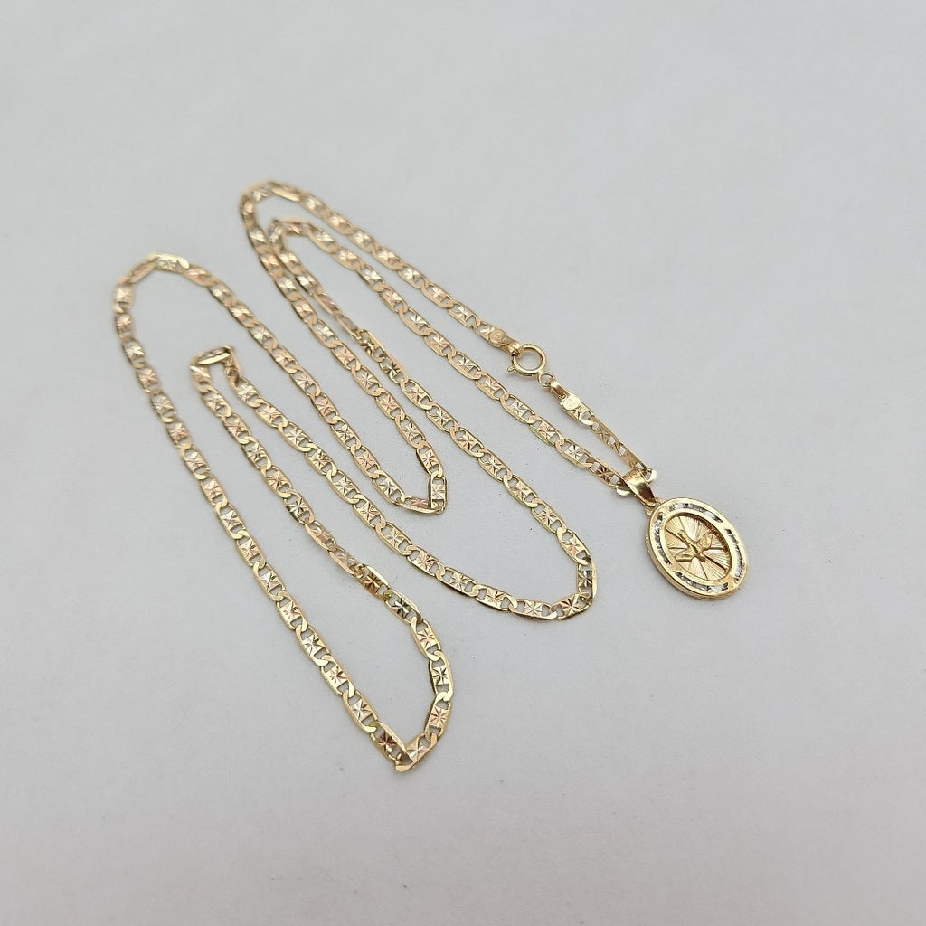CADENA, DIJE ORO, ORO COMBINADO 14 K 7 GRMS (SEMINUEVO)