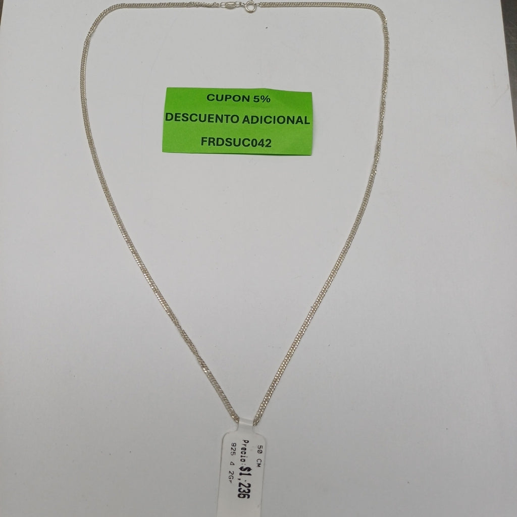 CADENA BARBADA PLATA .925 50 CM 4.22 GR (NUEVO)