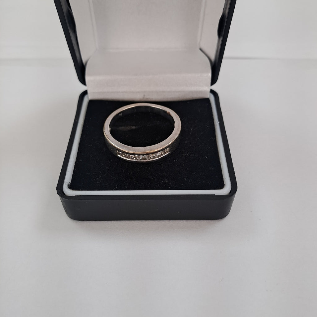 ANILLO ORO BLANCO 10 K 6.4 GRMS (SEMINUEVO)