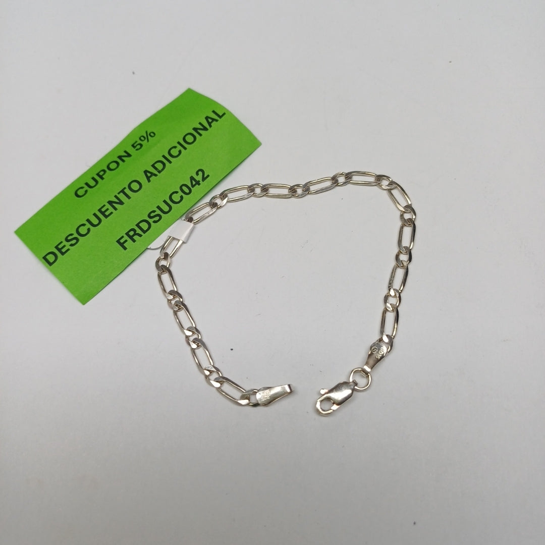 PULSERA TEJIDO 1X1 PLATA .925 18 CM 3.5 GR (NUEVO)