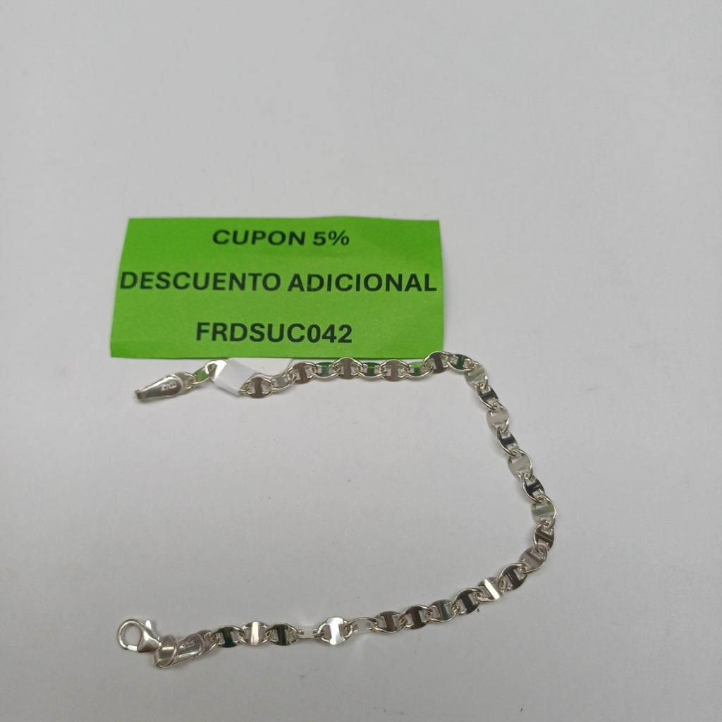 PULSERA TEJIDO ESPECIAL PLATA .925 18 CM 3.3 GR (NUEVO)
