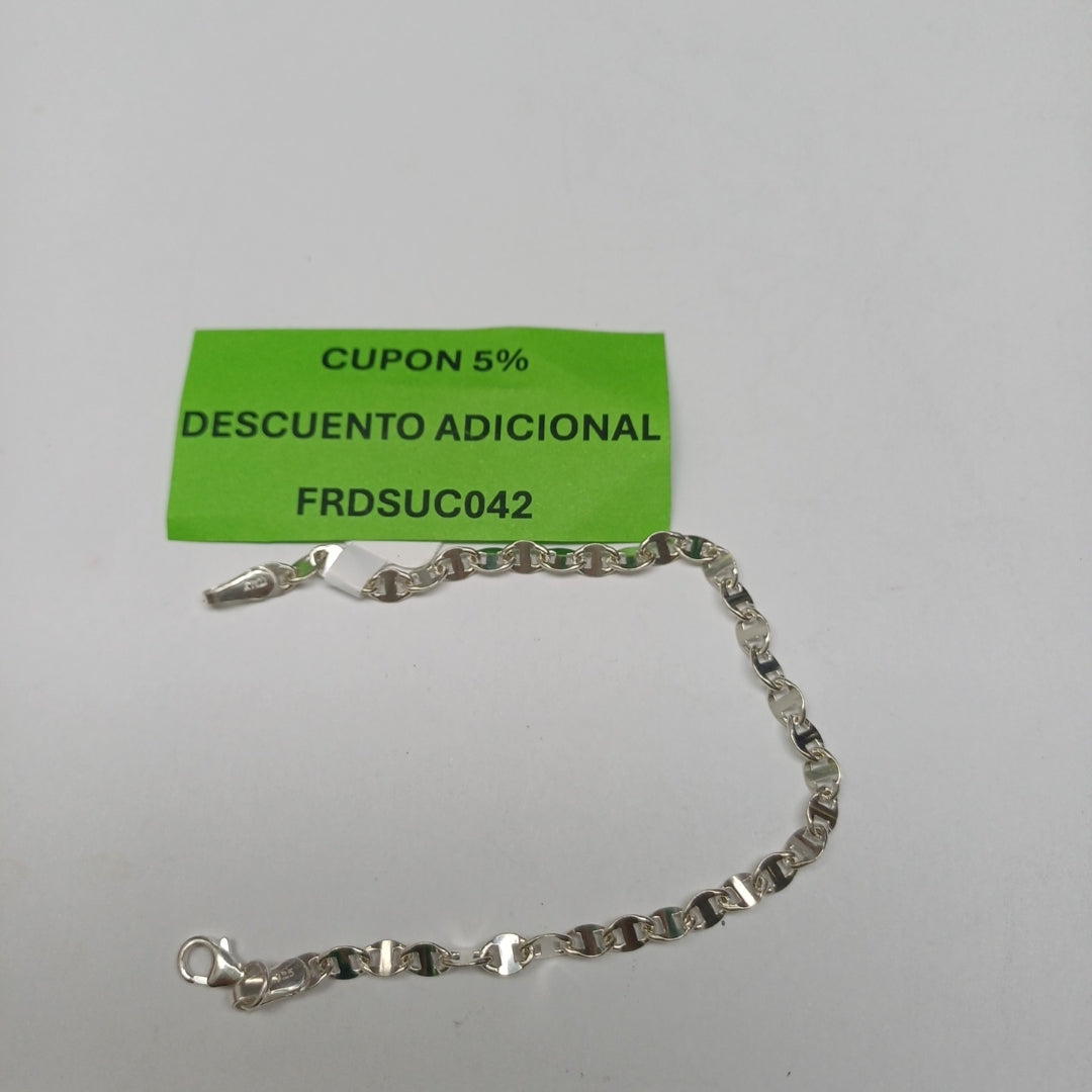 PULSERA TEJIDO ESPECIAL PLATA .925 18 CM 3.3 GR (NUEVO)