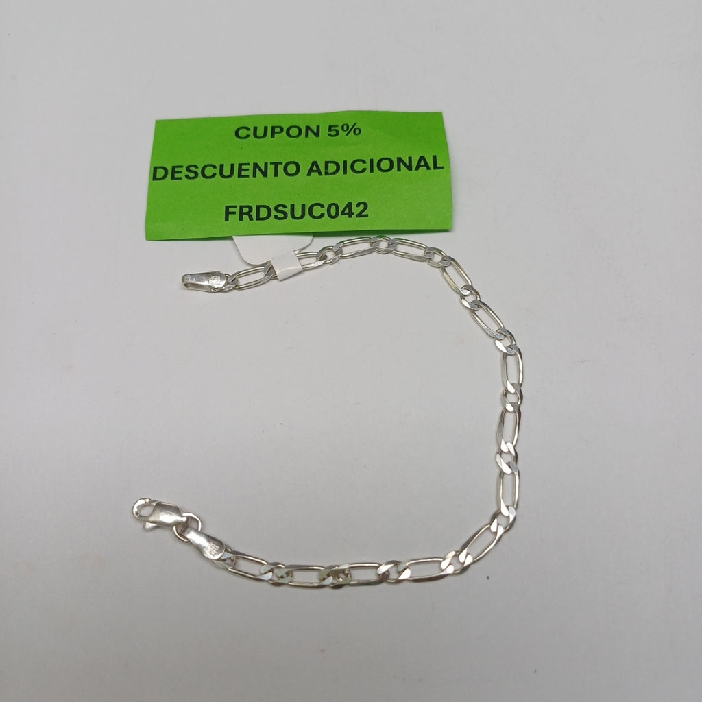PULSERA TEJIDO 1X1 PLATA .925 18 CM 3.5 GR (NUEVO)