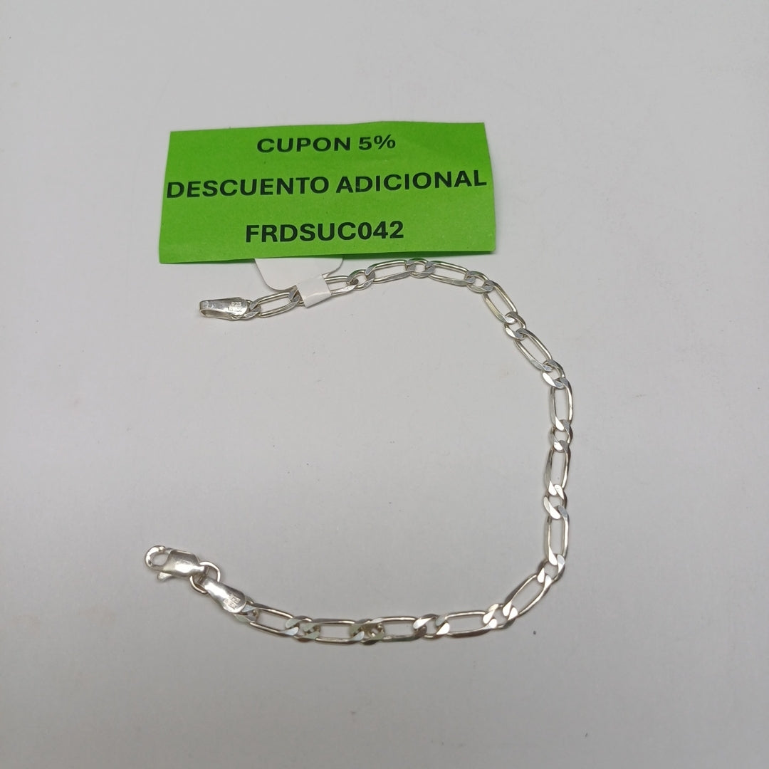 PULSERA TEJIDO 1X1 PLATA .925 18 CM 3.5 GR (NUEVO)